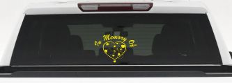 In Memory Of Hearts Decal - Car Truck Window Vinyl Sticker (Yellow)