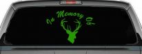 In Memory Of Big Buck Hunting Car or Truck Window Decal Sticker (Lime)