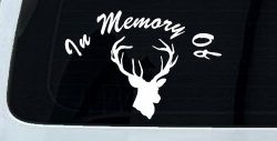 In Memory Of Big Buck Hunting Car or Truck Window Decal Sticker