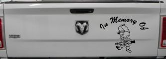 In Memory Of Elmer Fudd Hunting Car or Truck Window Decal Sticker (Black)