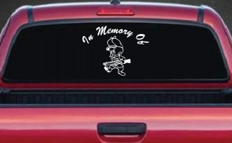 In Memory Of Elmer Fudd Hunting Car or Truck Window Decal Sticker