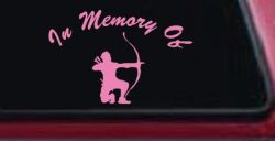In Memory Of Archer Bow Hunter Decal - Car Truck Window Vinyl Sticker (Pink)