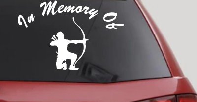 In Memory Of Archer Bow Hunter Decal - Car Truck Window Vinyl Sticker