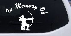 In Memory Of Archer Bow Hunter Hunting Car or Truck Window Decal Sticker