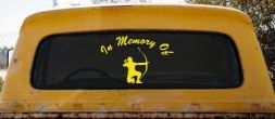 In Memory Of Archer Bow Hunter Hunting Car or Truck Window Decal Sticker (Yellow)