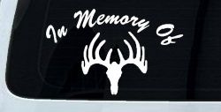In Memory Of Big Buck Hunting Car or Truck Window Decal Sticker