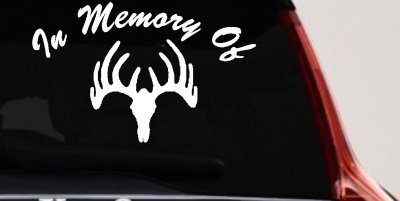 In Memory Of Big Buck Car or Truck Vinyl Window Decal Sticker