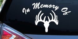 In Memory Of Big Buck Hunting Car or Truck Window Decal Sticker