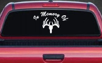 In Memory Of Big Buck Hunting Car or Truck Window Decal Sticker