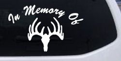 In Memory Of Big Buck Hunting Car or Truck Window Decal Sticker