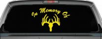 In Memory Of Big Buck Car or Truck Vinyl Window Decal Sticker (Yellow)