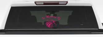 In Memory Of Eagle Head Military Car or Truck Window Decal Sticker (Hot Pink)