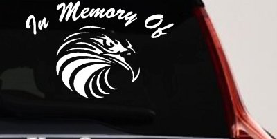 In Memory Eagle Head Military Decal Car Truck Window Sticker Vinyl