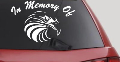 In Memory Eagle Head Military Decal Car Truck Window Sticker Vinyl