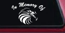 In Memory Of Eagle Head Military Car or Truck Window Decal Sticker