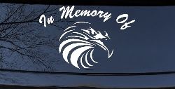 In Memory Of Eagle Head Military Car or Truck Window Decal Sticker