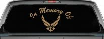 In Memory Of US Air Force Car or Truck Vinyl Window Decal Sticker (Light Brown)
