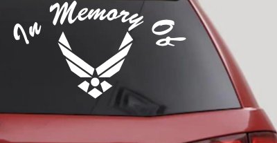 In Memory Of US Air Force Car or Truck Vinyl Window Decal Sticker