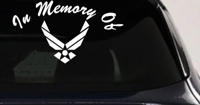 In Memory Of US Air Force Car or Truck Vinyl Window Decal Sticker