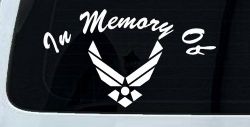 In Memory Of US Air Force Military Car or Truck Window Decal Sticker