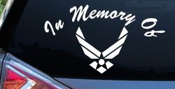 In Memory Of US Air Force Military Car or Truck Window Decal Sticker