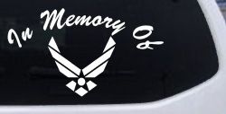 In Memory Of US Air Force Military Car or Truck Window Decal Sticker