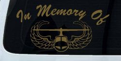 In Memory Airborne Decal Military Truck Car Window Sticker (Gold)