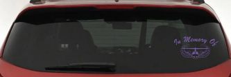 In Memory Of Helicopter with Wings Military Car or Truck Window Decal Sticker (Purple)