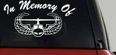 In Memory Airborne Decal Military Truck Car Window Sticker