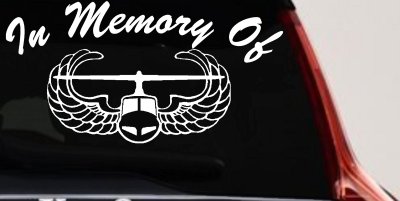 In Memory Airborne Decal Military Truck Car Window Sticker