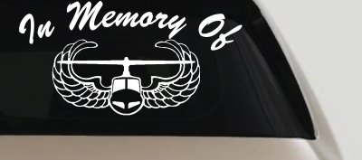 In Memory Airborne Decal Military Truck Car Window Sticker