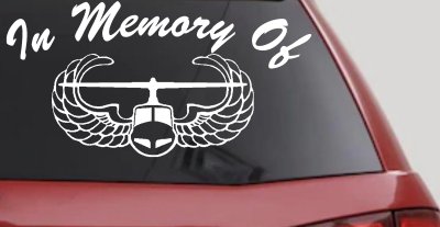 In Memory Airborne Decal Military Truck Car Window Sticker