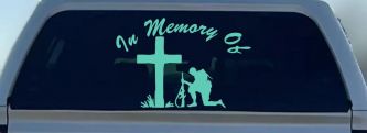 In Memory Of Troop Cross Military Vehicle Decal Sticker (Mint)