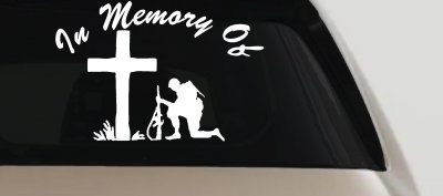 In Memory Of Troop Cross Military Vehicle Decal Sticker