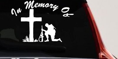 In Memory Of Troop Cross Military Vehicle Decal Sticker