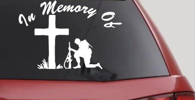 In Memory Of Troop Cross Military Vehicle Decal Sticker