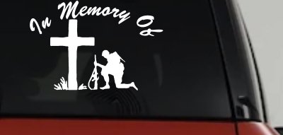 In Memory Of Troop Cross Military Vehicle Decal Sticker