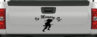 In Memory Of Military Troop Military Car or Truck Window Decal Sticker (Black)