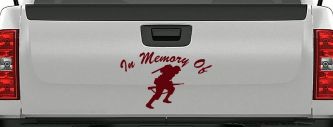 In Memory Of Military Troop Military Car or Truck Window Decal Sticker (Purple Red)