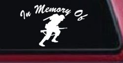 In Memory Of Military Troop Military Car or Truck Window Decal Sticker