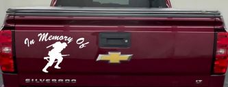 In Memory Of Military Troop Military Car or Truck Window Decal Sticker (White)
