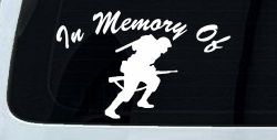In Memory Of Military Troop Military Car or Truck Window Decal Sticker