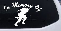 In Memory Of Military Troop Military Car or Truck Window Decal Sticker