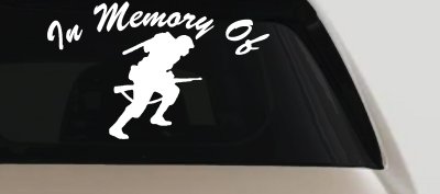 In Memory Of Military Troop Car or Truck Vinyl Window Decal Sticker