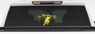 In Memory Of Military Troop Military Car or Truck Window Decal Sticker (Yellow)