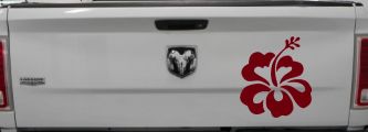 Hibiscus Flower Car or Truck Window Decal Sticker (Burgundy)