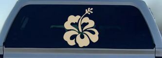 Hibiscus Flower Car or Truck Window Decal Sticker (Desert Sand)
