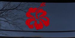 Hibiscus Flower Car or Truck Window Decal Sticker (Red)