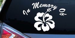 In Memory Of Hibiscus Flower Car or Truck Window Decal Sticker
