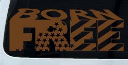 Born Free American Flag Freedom Car or Truck Window Decal Sticker (Copper)